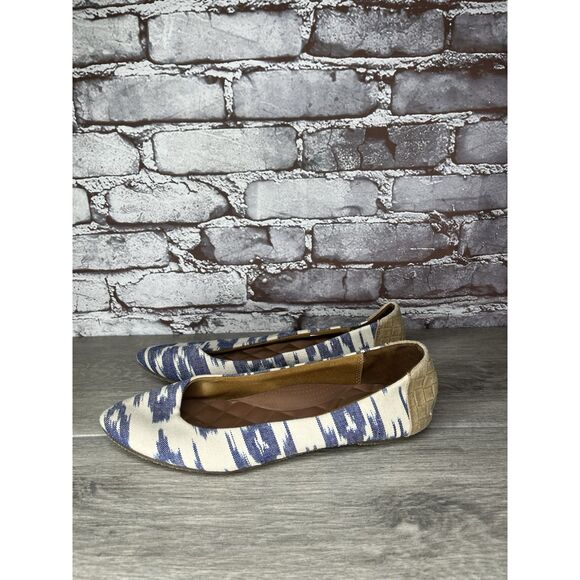 Reef Bochica 2 Canvas Blue White Pointed Toe Ballet Flats Women Sz 8.5M US/39EU - Picture 2 of 16